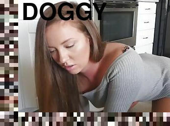 Bro fucks Maddy Oreillys pussy doggystyle on the floor