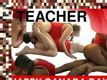 Sexy Hot Teacher got fucked really well by her neighbor on Canada Day