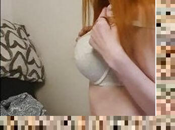 Small redhead big dildo