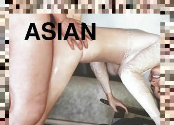 asiatisk, rumpe, store-pupper, pussy, anal, cumshot, stor-pikk, hardcore, creampie, knulling-fucking