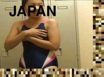 Japanese teens change in the locker room