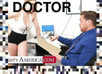 Sexy Redhead Octavia Red gets a doctors visit to relieve her wet pussy