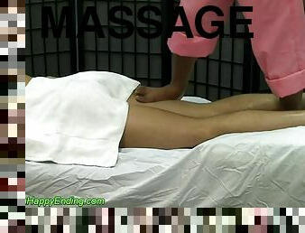 Amazing massage using her feet ending with a big orgasm