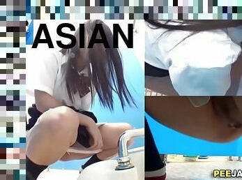 asyano, ihian, dalagita, hapon, kamera, maninilip, toilet, fetish, solo, morena