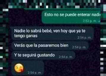 Chat de WhatsApp con mi padrastro caliente, término en su cuarto follando duro ????????????