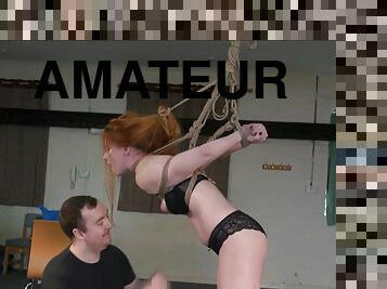 Redhead Ellarnas Kinky Garage Bondage and Elegant Amateur Submissives Tied - Bondagettes