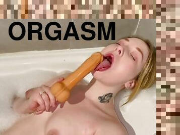 masturbation, orgasme, giclée, amateur, jouet, blonde, solo