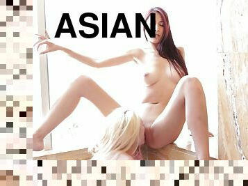 asiatisk, badning, fisse-pussy, skønheder, blandede-racer, fingering, blond, fantasi, barberet, erotisk