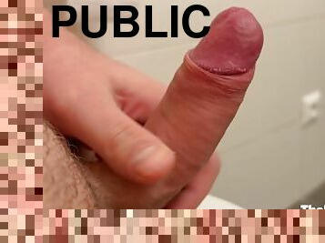 Blonde Boy Jerks Off In The Public Toilet - Close Up