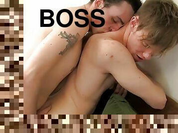 masturbation, anal, fellation, ejaculation-sur-le-corps, énorme-bite, gay, blonde, patron, minet