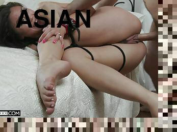 asiatic, pasarica, bunaciuni, bdsm, cuplu, bondage, bruneta, tare, tipand