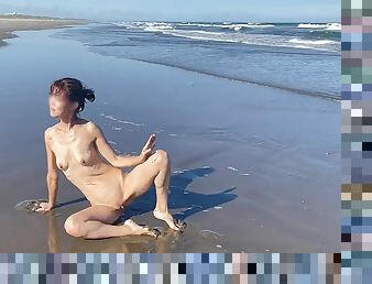 asiatiche, nudisti, allaperto, amatoriali, giapponesi, spiaggia, solitari, brunette