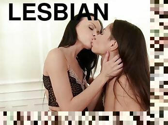 Lesbian couple too horny to read together