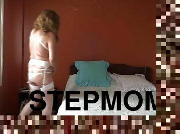 Real cam - Pretty stepmom masturbates in her bedroom watching porn and I recorded it all