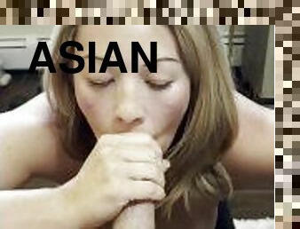 Asian MILF takes a mouthful of cum