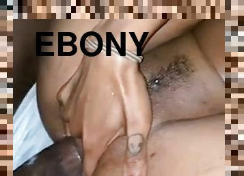 Ebony takes BBC in her ass while she squirts!!!