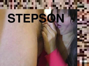 The Stepson Went To The Stepmom In The Toilet And Gave Her A Dick In Her Mouth And Fucked In The Ass 11 Min