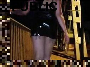 Real Public Latex Walking and Blow Job Amazing Copule