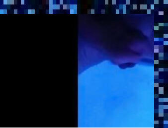 man jacking off next to the hot tub