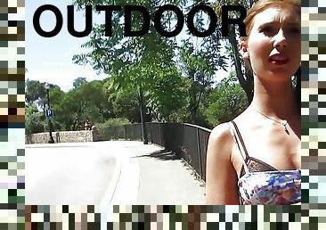 Smoking Hot Blonde Slut Real Outdoor Anal In Barcelona Public Park! 