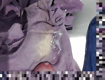 Cum on purple panties 