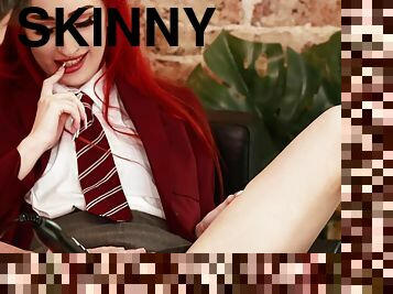 Skinny 18 Year Old Redhead Schoolgirl Gets An Orgasm Denial Lesson