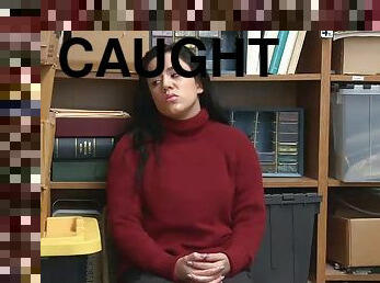 Teen monica gets caught using a clever shoplifting trick