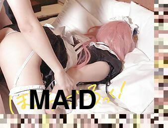Valentain&#039;s Maid Cosplay Bocchi the Rock, covered in fresh cream, Japanese Crossdresser ladyboy get fucked