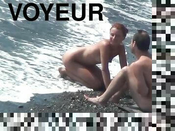 nudist, udendørs, cam, strand, lurer, naturlig, skjult