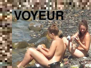 nudist, in-afara, camera, plaja, voyeur, ascuns