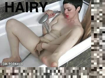 Margo Portman gets her hairy pussy wet