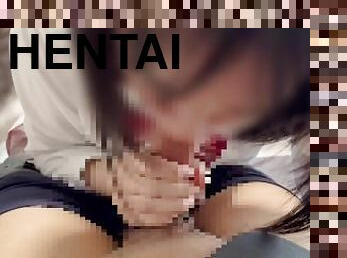 amatør, blowjob, cumshot, hjemmelaget, japansk, handjob, par, cum, hentai, virkelig