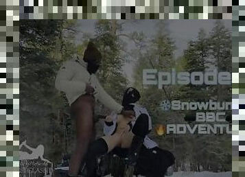 BBC Snowbunny Creampie & Cuckold Cleanup Outdoors on Snow covered UTV Offroad 4x4 Trail Adventure