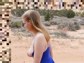 Very Hot Mom Naked Puts On Blue Dress