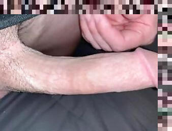8 INCH MONSTER COCK ON EDGE JERK OFF IN BED! INTENSE BREATHING AND MOANING (MUSCLE STUD POV)