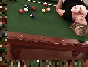 Mature Wife big boobs with high heels Fucked on pool table to orgasm