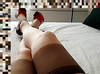 masturbação, transsexual, amador, mulher-madura, transsexual-tranny, massagem, meias, excitante, europeia, euro