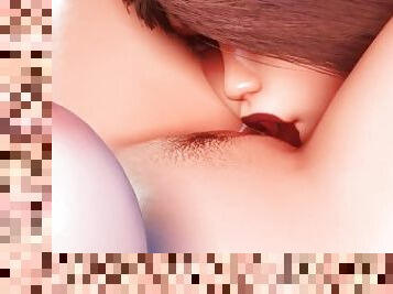Sexy Lesbian Lying Pussy Lick 3D 4K