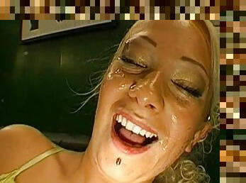 Hot blonde loves to swallow
