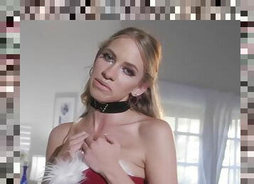 Chloe Kapri all natural blonde with small tits strips and masturbates for a happy holiday