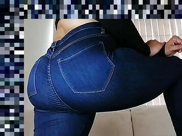 masturbation, svart, juckande, cfnm, tight, jeans, femdom