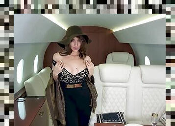 Incredible fucking in the private jet with glamorous Luxury Girl