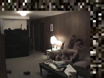 Great sex in the living room with an amateur couple