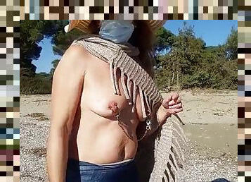 tetas-grandes, pezones, al-aire-libre, público, coño-pussy, amateur, madurita-caliente, alemán, playa, europeo