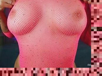 Big Titties BOOB PLAY Bouncing My BIG TITS in fishnets