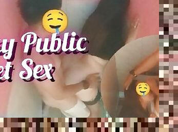 RISKY PUBLIC TOILET SEX, Inabutan ng Libog Sa Cr Ng Resort Nagkantutan Kami Ni Hipag daming tao,