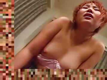 Redhead Asian model Shin Akase masturbates her puss