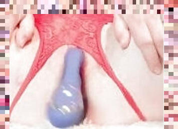 masturbation, orgasme, chatte-pussy, amateur, anal, milf, jouet, double, rousse, point-de-vue