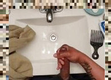 Black Dick Sneaking To The Bathroom Tp Cum????
