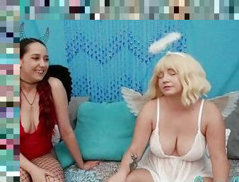 babes, lesbiana, estrella-del-porno, casting, rubia, entrevista, morena